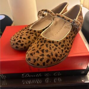 Mini Boden Tan Leopard Print Mary Jane Shoes